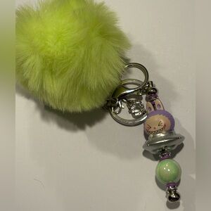 Custom PopMart PopBean Keychain Green Labubu